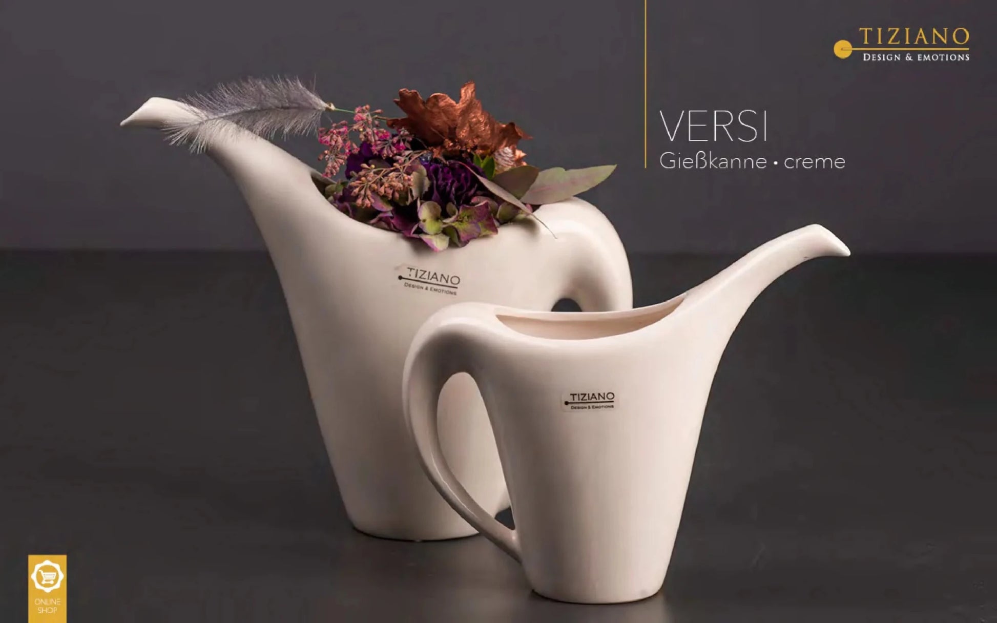 Tiziano Giesskanne Versi creme 29 cm - Lillyano