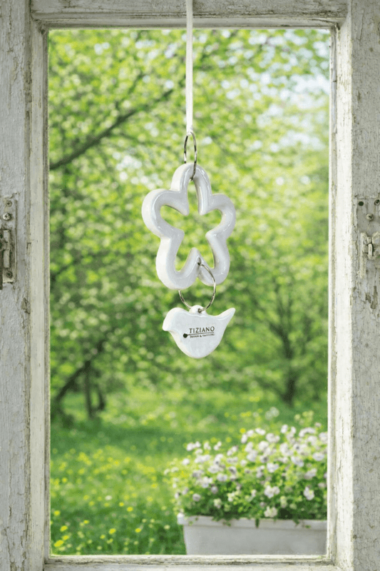 Tiziano Hänger Blume 2 - teilig creme - weiß - Lillyano