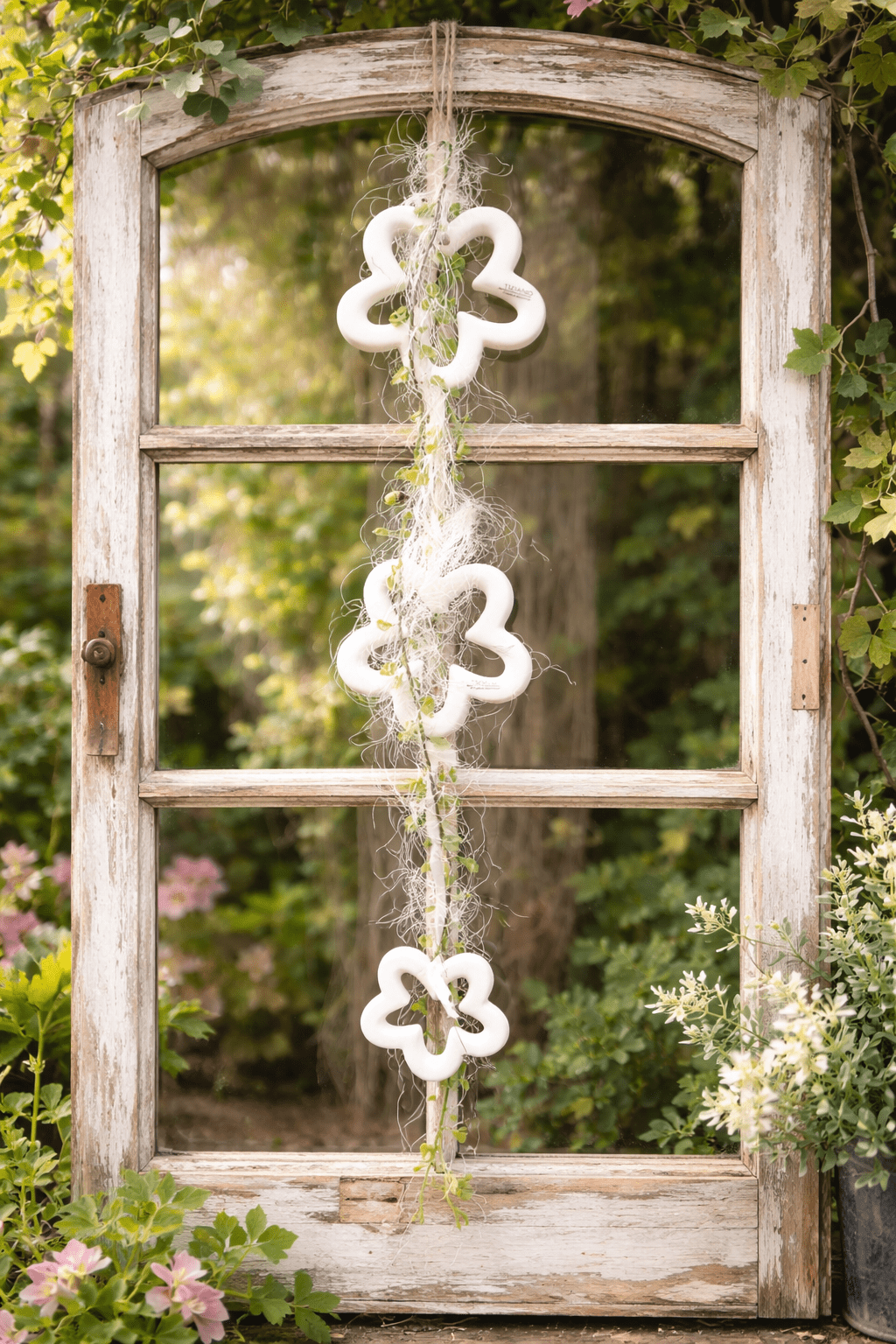 Tiziano Hänger Blume Garden Fensterhänger creme - weiß fertiges Gesteck - Lillyano