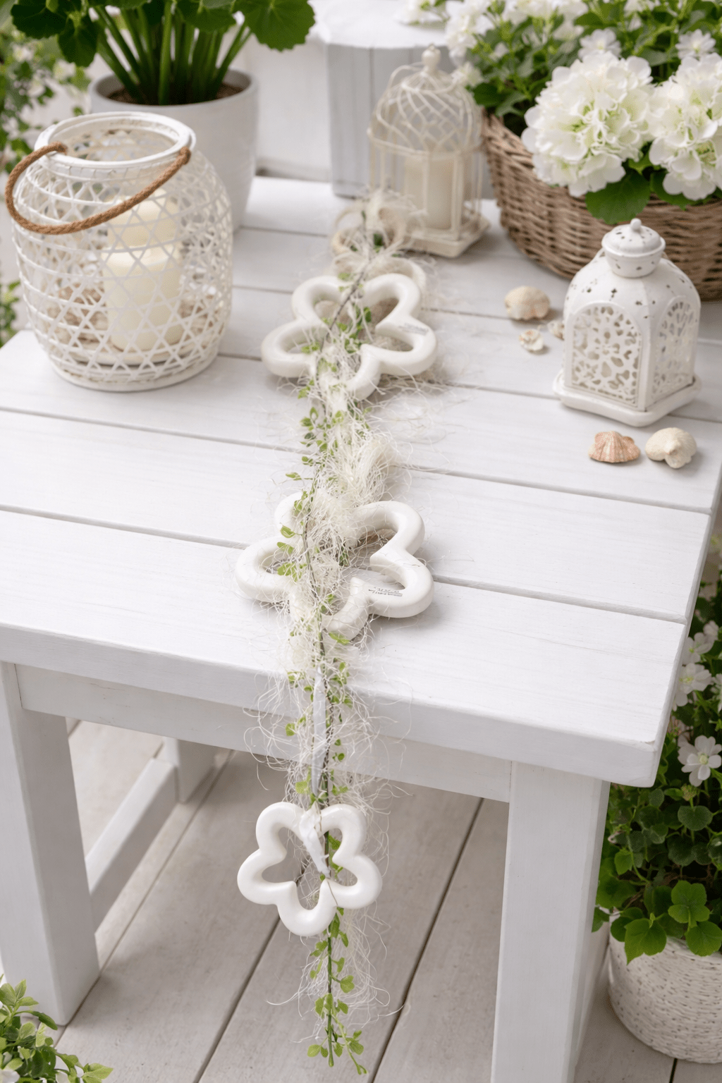 Tiziano Hänger Blume Garden Fensterhänger creme - weiß fertiges Gesteck - Lillyano