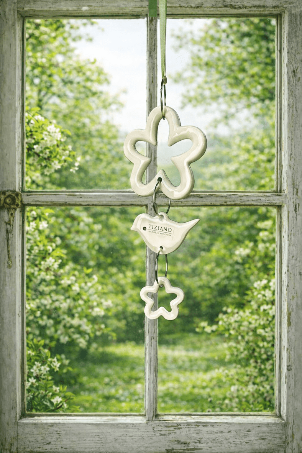 Tiziano Hänger Gardenjoy Blume 3 - teilig creme - weiß - Lillyano