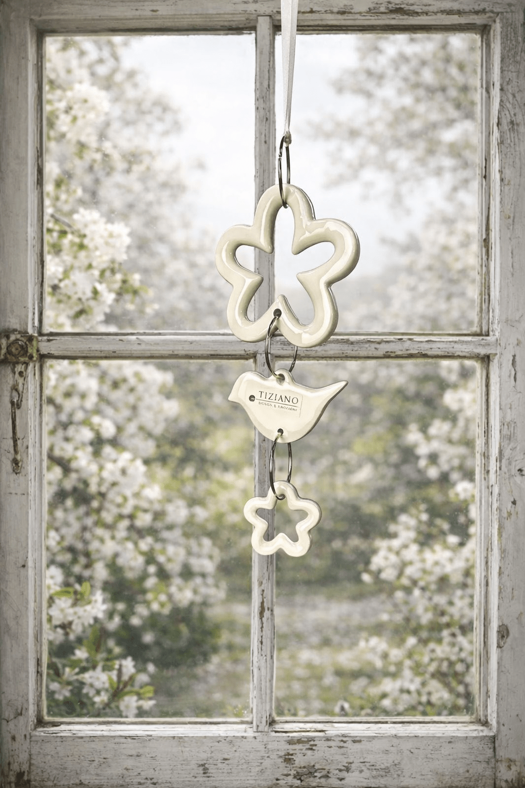 Tiziano Hänger Gardenjoy Blume 3 - teilig creme - weiß - Lillyano