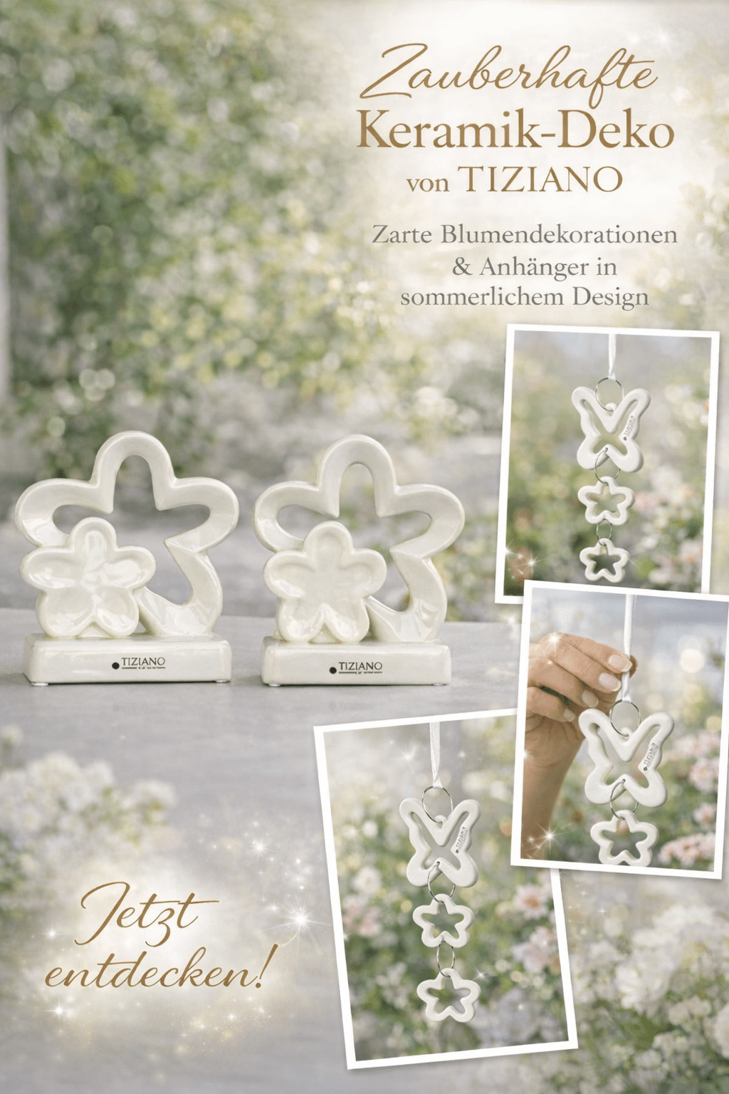 Tiziano Hänger Schmetterling 2 - teilig creme - weiß - Lillyano