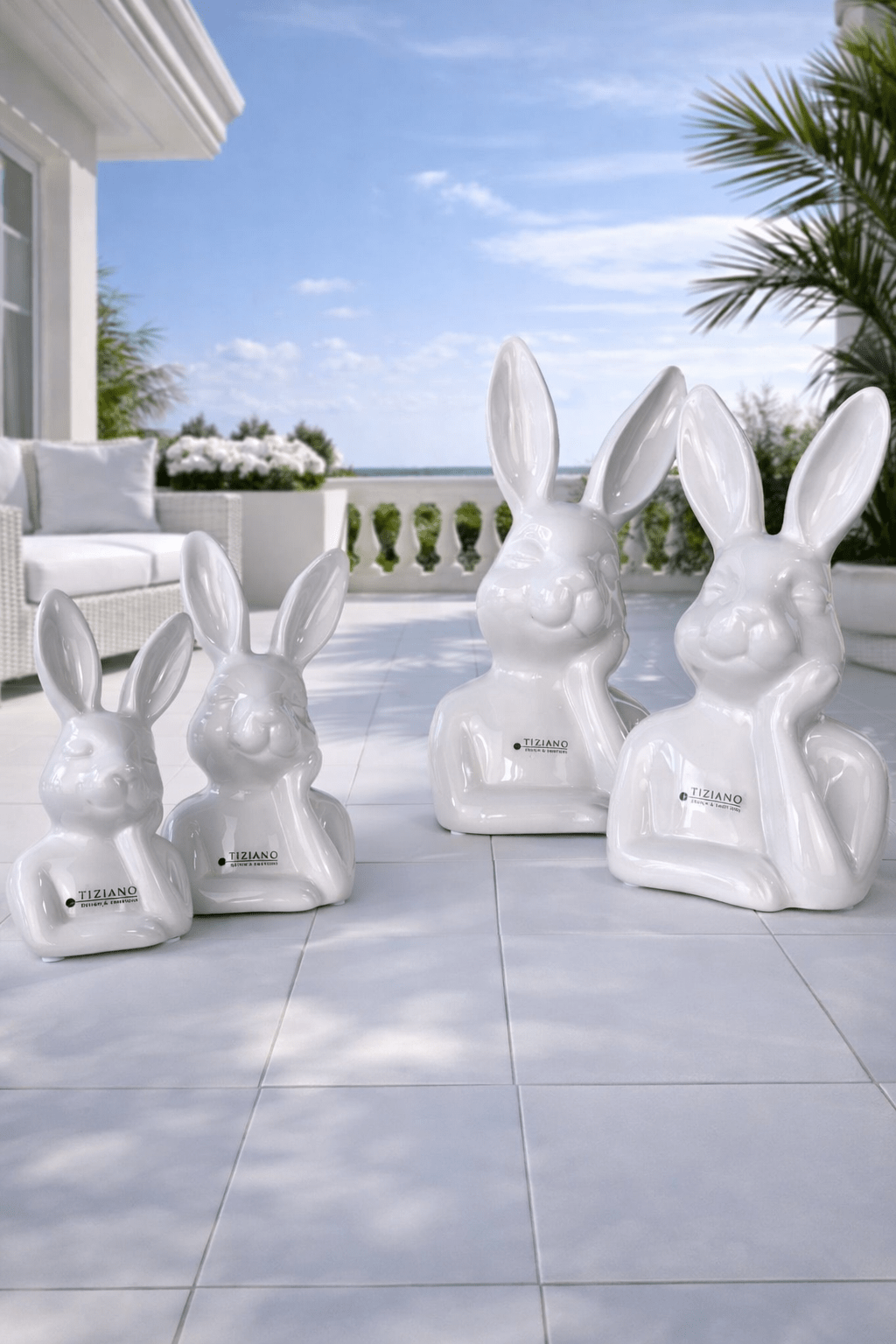 Tiziano Hase Büste Enrico creme weiss - Lillyano