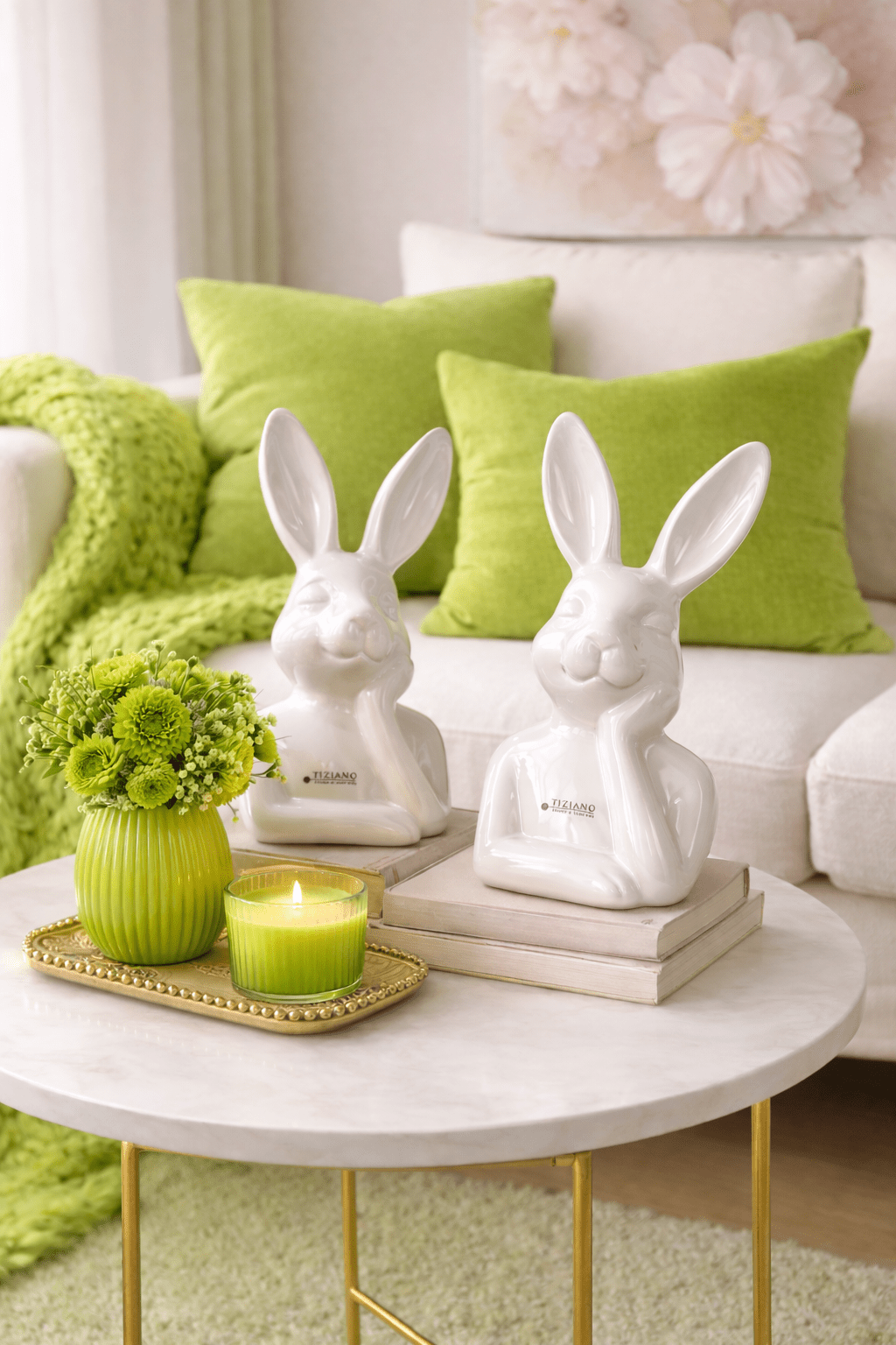 Tiziano Hase Büste Enrico creme weiss - Lillyano