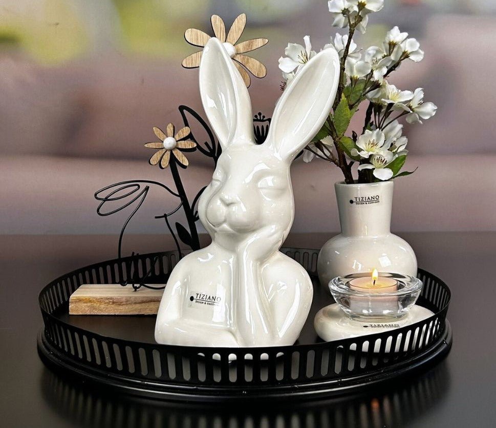 Tiziano Hase Büste Enrico creme weiss - Lillyano