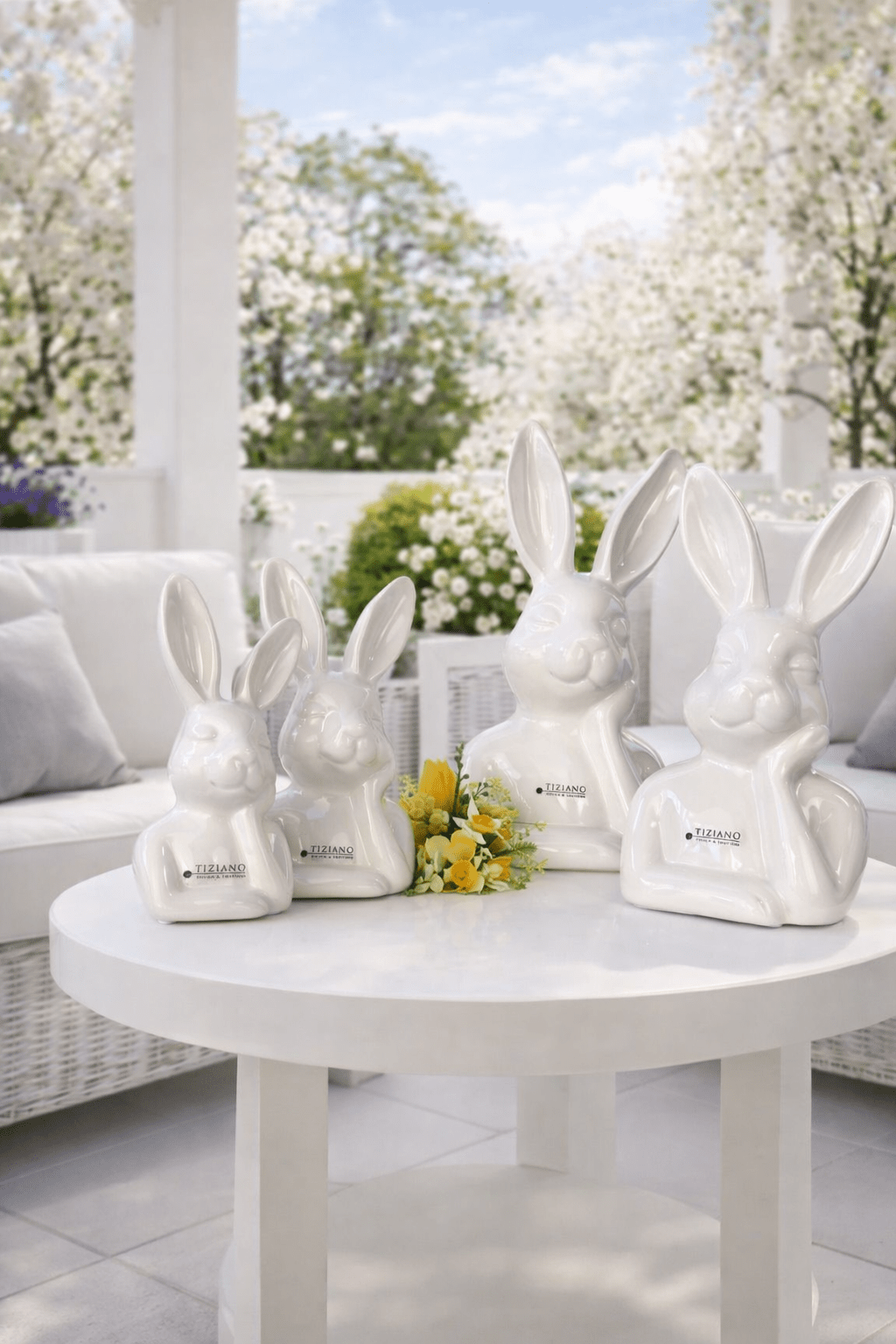 Tiziano Hase Büste Enrico creme weiss - Lillyano