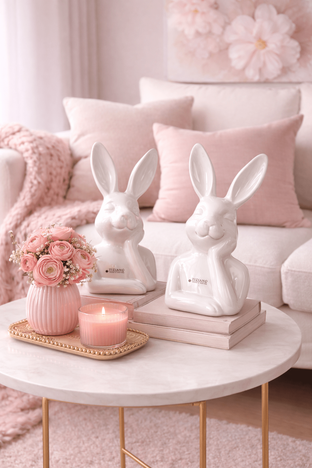 Tiziano Hase Büste Enrico creme weiss - Lillyano