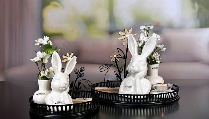 Tiziano Hase Büste Enrico creme weiss - Lillyano