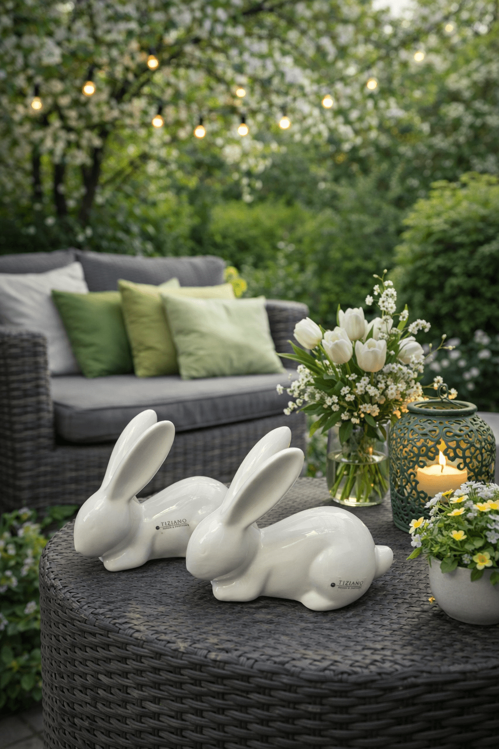 Tiziano Hase Fabrio schlafend creme weiss - Lillyano