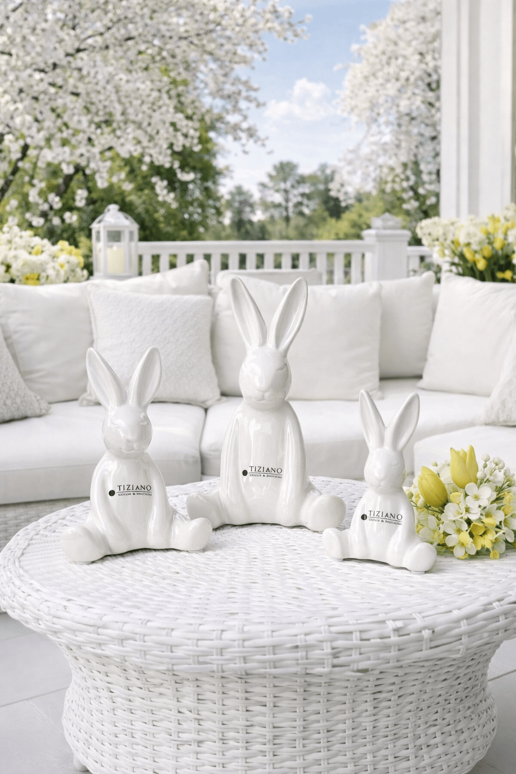Tiziano Hase Fabrio sitzend Arme runter creme - Lillyano