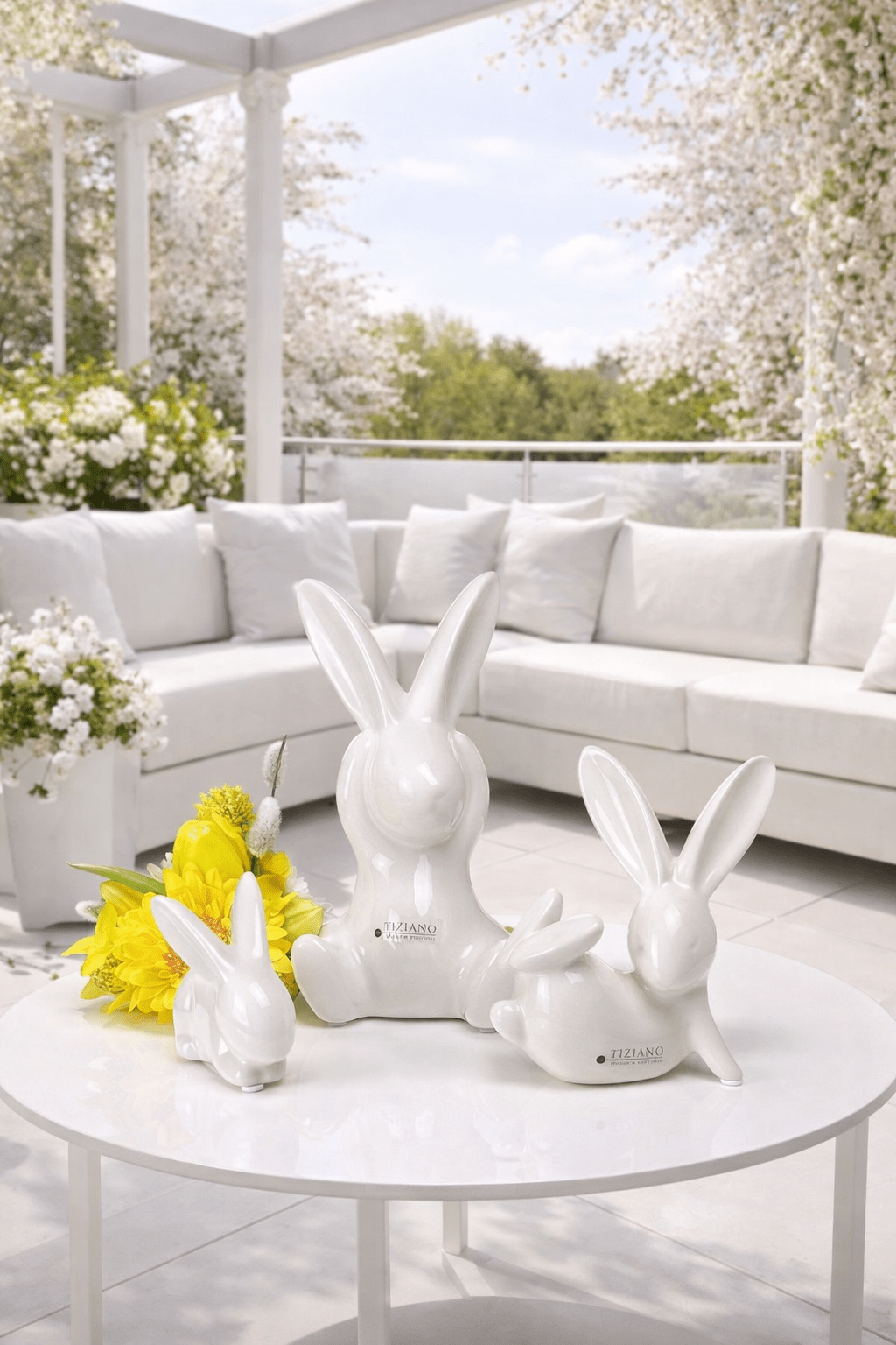 Tiziano Hase Fabrio sitzend creme - Lillyano