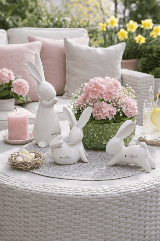 Tiziano Hase Fabrio stehend weiß - creme - Lillyano