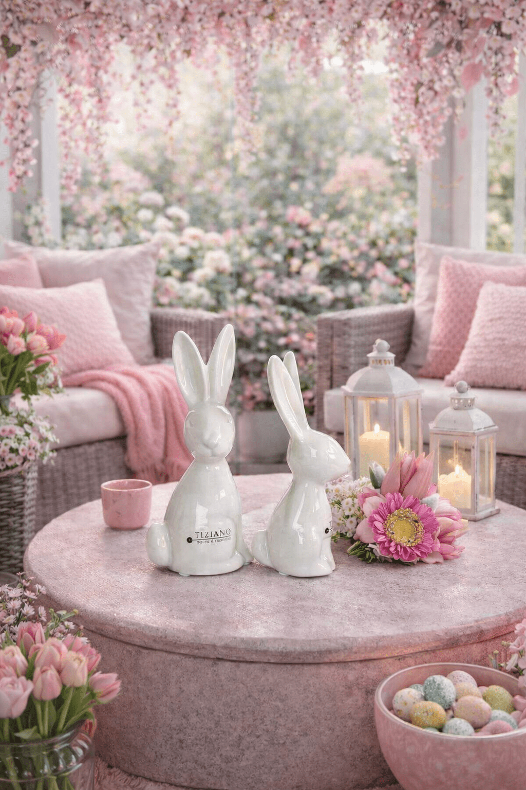 Tiziano Hase Fina weiss Keramik Deko Ostern Frühling – Lillyano