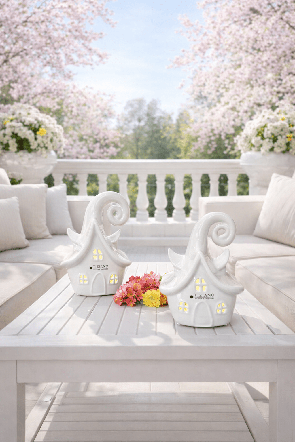 Tiziano Haus Avalon LED und Timer weiß - creme - Lillyano