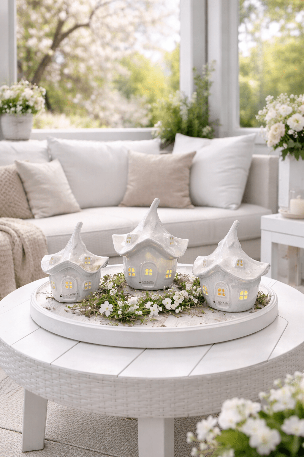Tiziano Haus Bobelli LED weiß - creme mit Timer - Lillyano