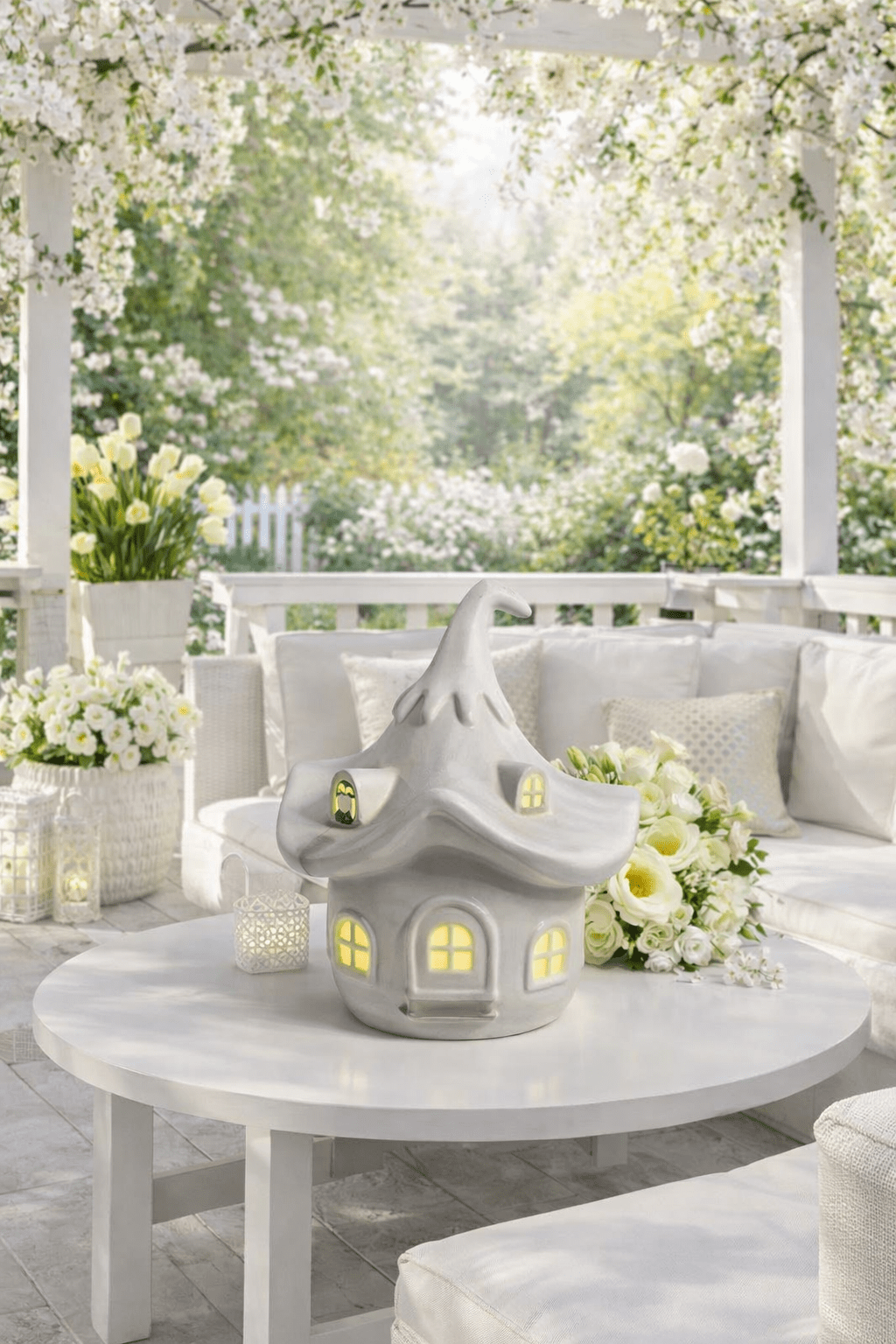 Tiziano Haus Bobelli LED weiß - creme mit Timer - Lillyano