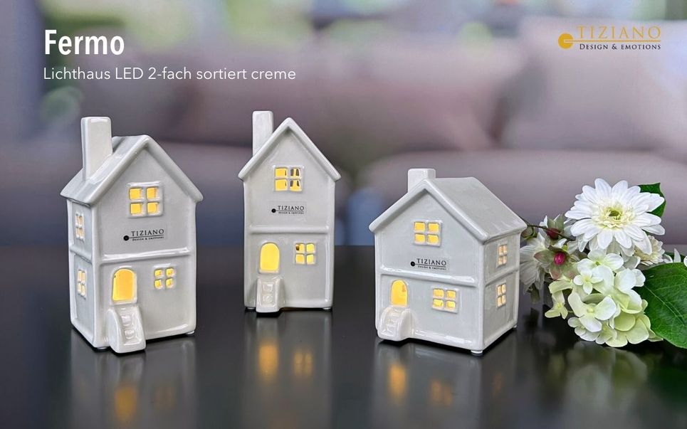 Tiziano Haus Fermo LED mit Timer creme - Lillyano