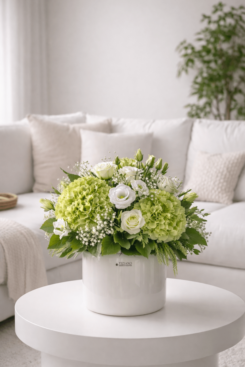 Tiziano Kübel Bellagio creme weiss Orchideenkübel - Lillyano