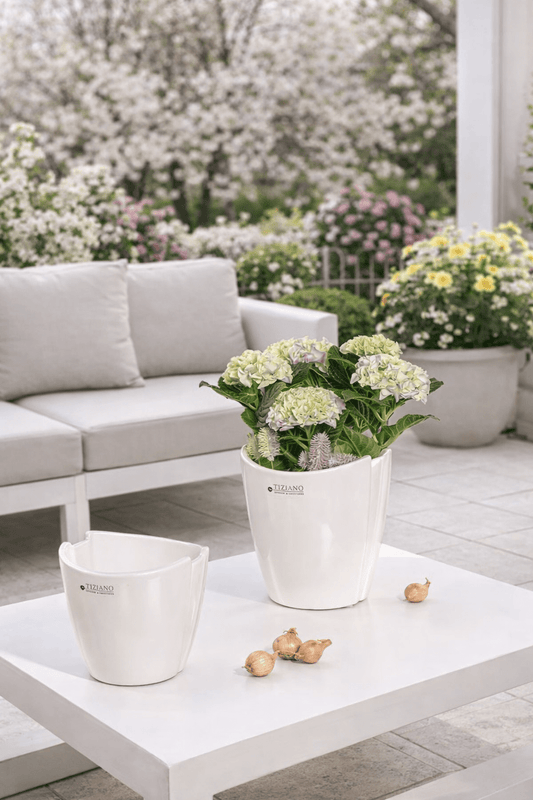 Tiziano Kübel Blumentopf Soraga creme - Lillyano