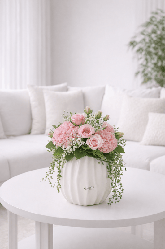 Tiziano Kübel Cavita creme weiss Orchideenkübel 13 cm - Lillyano