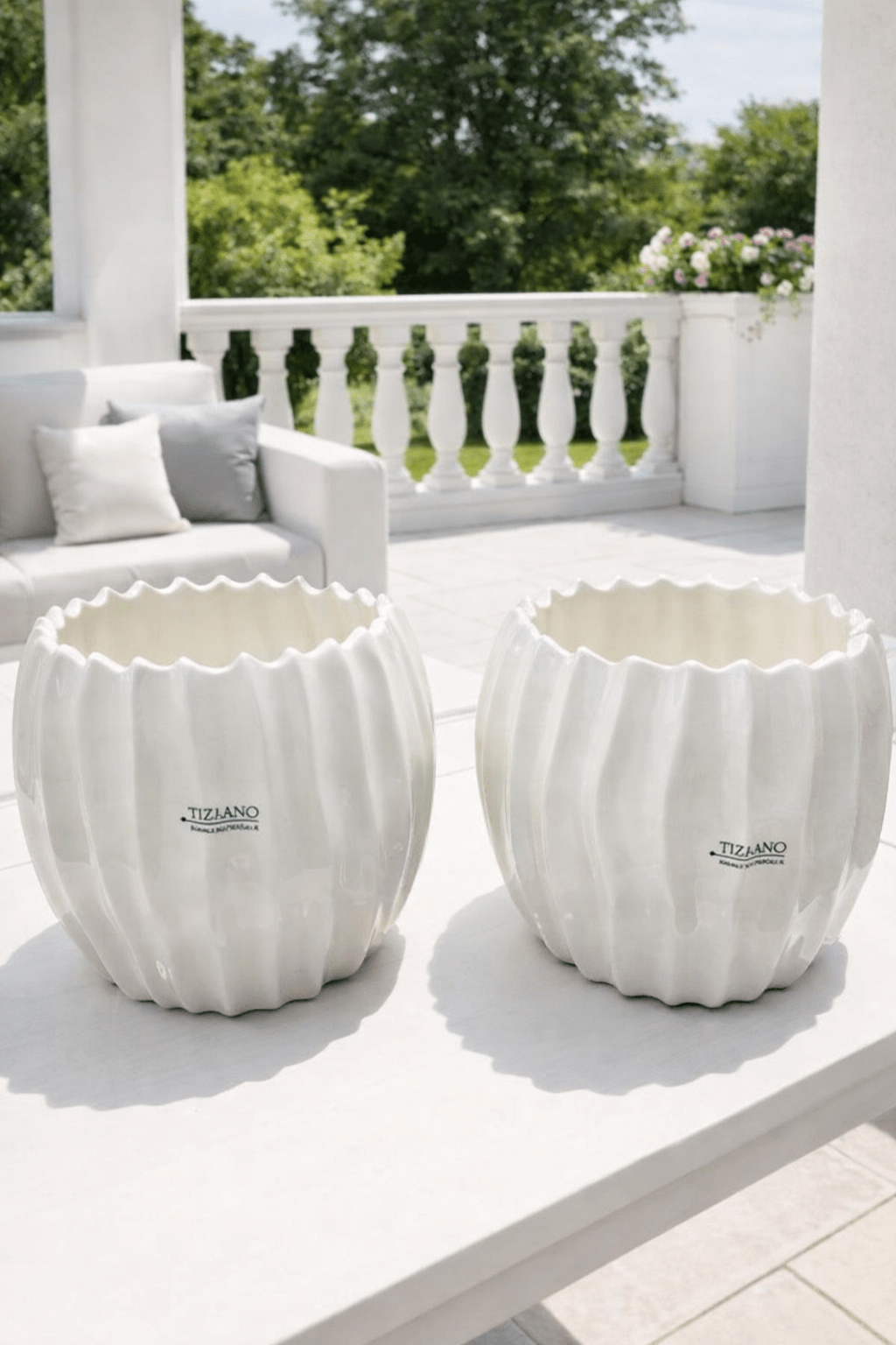 Tiziano Kübel Keramik Deko für Blumen, Fensterbank, Orchideen – Lillyano