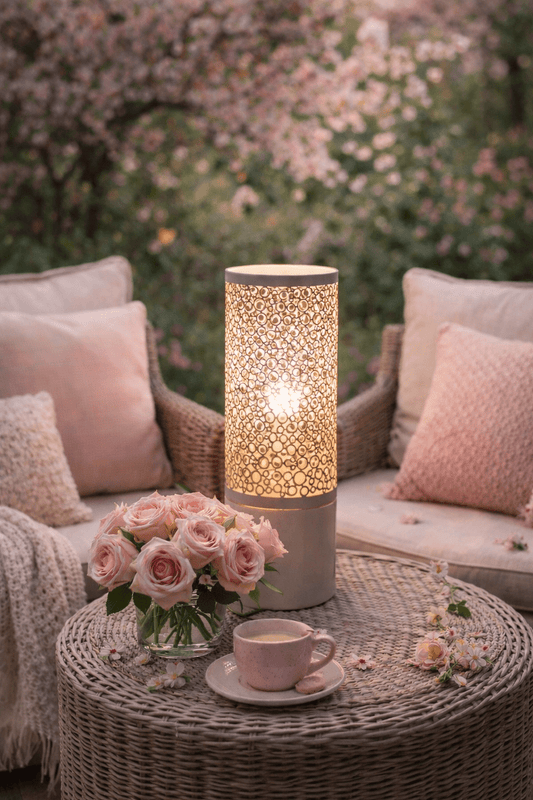 Tiziano Lampe Andina 34cm weiß - creme - Lillyano