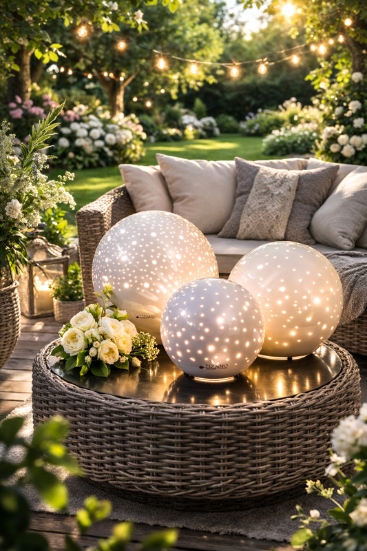 Tiziano Lampe Padova XL rund creme Eurostecker - Lillyano