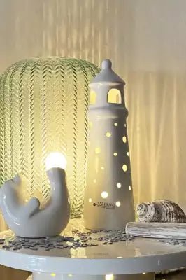 Tiziano Leuchtturm Farol Padova LED+Timer weiß - creme - Lillyano