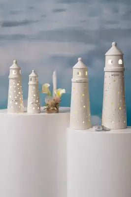 Tiziano Leuchtturm Farol Padova LED+Timer weiß - creme - Lillyano