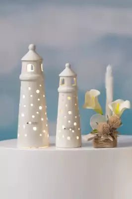 Tiziano Leuchtturm Farol Padova LED+Timer weiß - creme - Lillyano