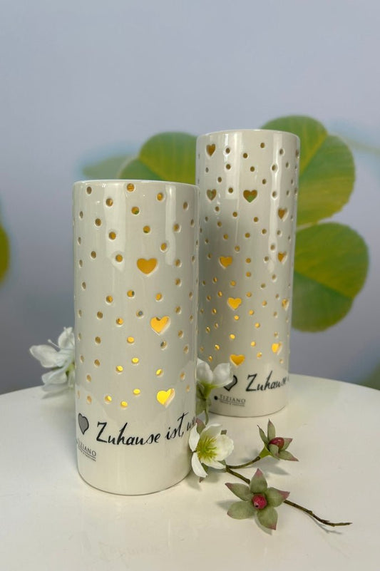 Tiziano Licht Säule Latuna Herz Zuhause .... weiß creme und Timer - Lillyano