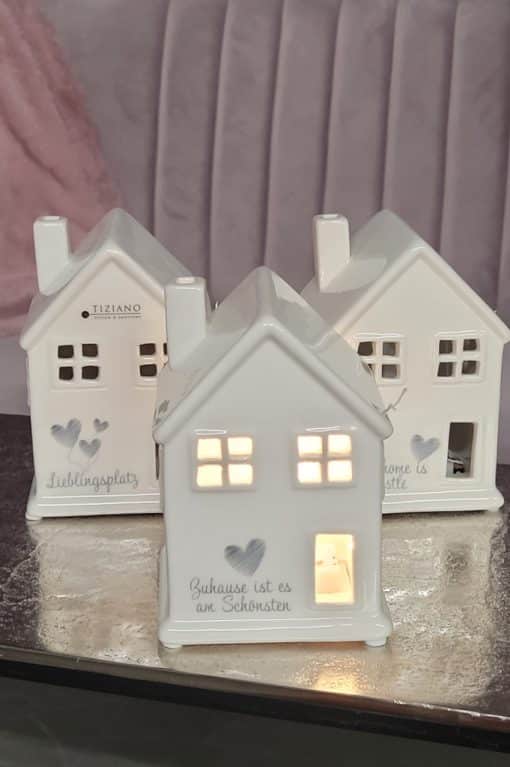 Tiziano Lichthaus Portofino LED mit Schrift und Timer weiß - creme - Lillyano
