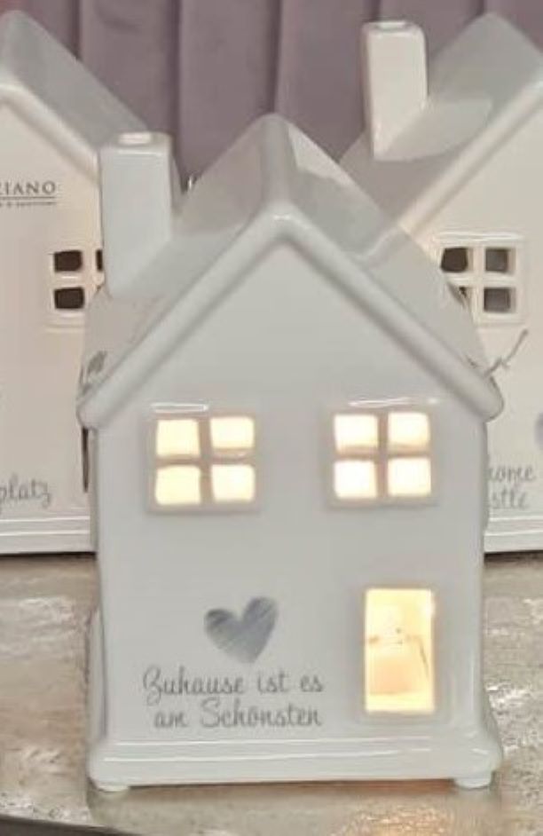 Tiziano Lichthaus Portofino LED mit Schrift und Timer weiß - creme - Lillyano