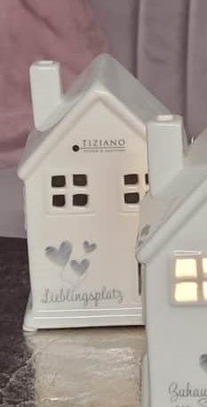 Tiziano Lichthaus Portofino LED mit Schrift und Timer weiß - creme - Lillyano