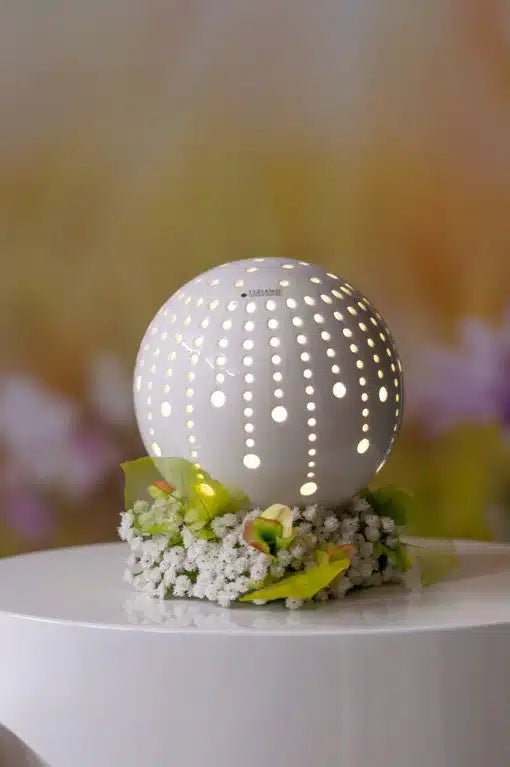 Tiziano Lichtkugel Calante LED weiß - creme Timer - Lillyano