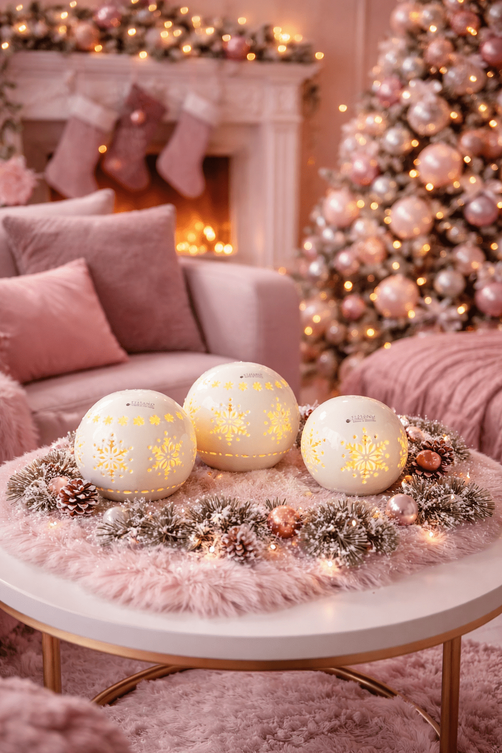 Tiziano Lichtkugel Splendore Schneeflocke LED weiß - creme Timer - Lillyano