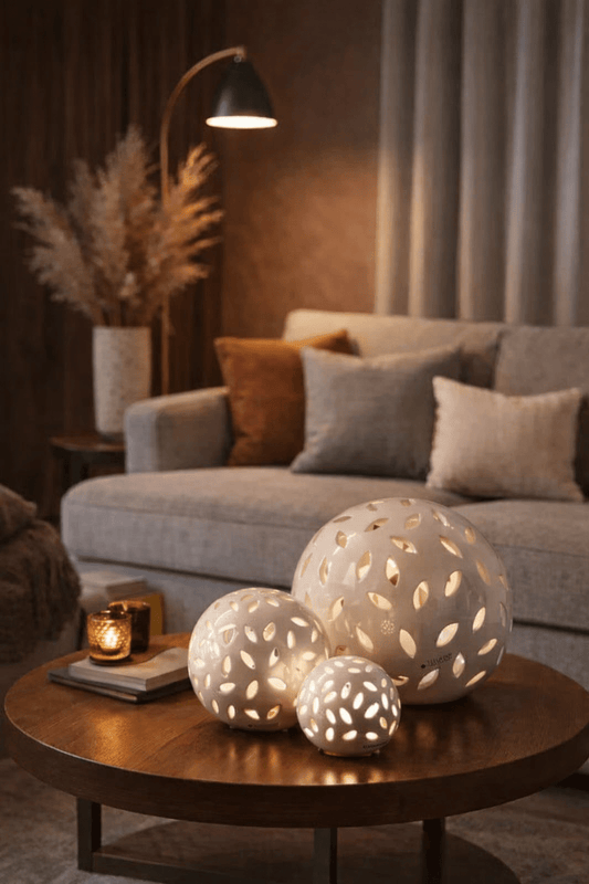 Tiziano Lichtkugel Villlari LED weiss - creme - Lillyano