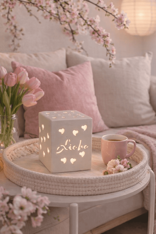 Tiziano Lichtwürfel Tuardo Glück oder Liebe mit Led + Timer - Lillyano