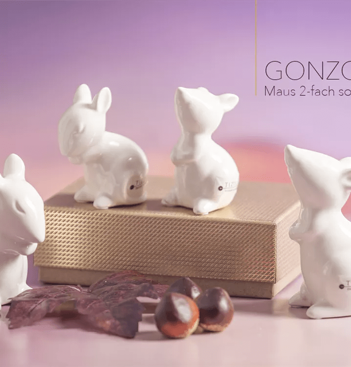 Tiziano Maus Gonzo schnuppernd grau - Lillyano