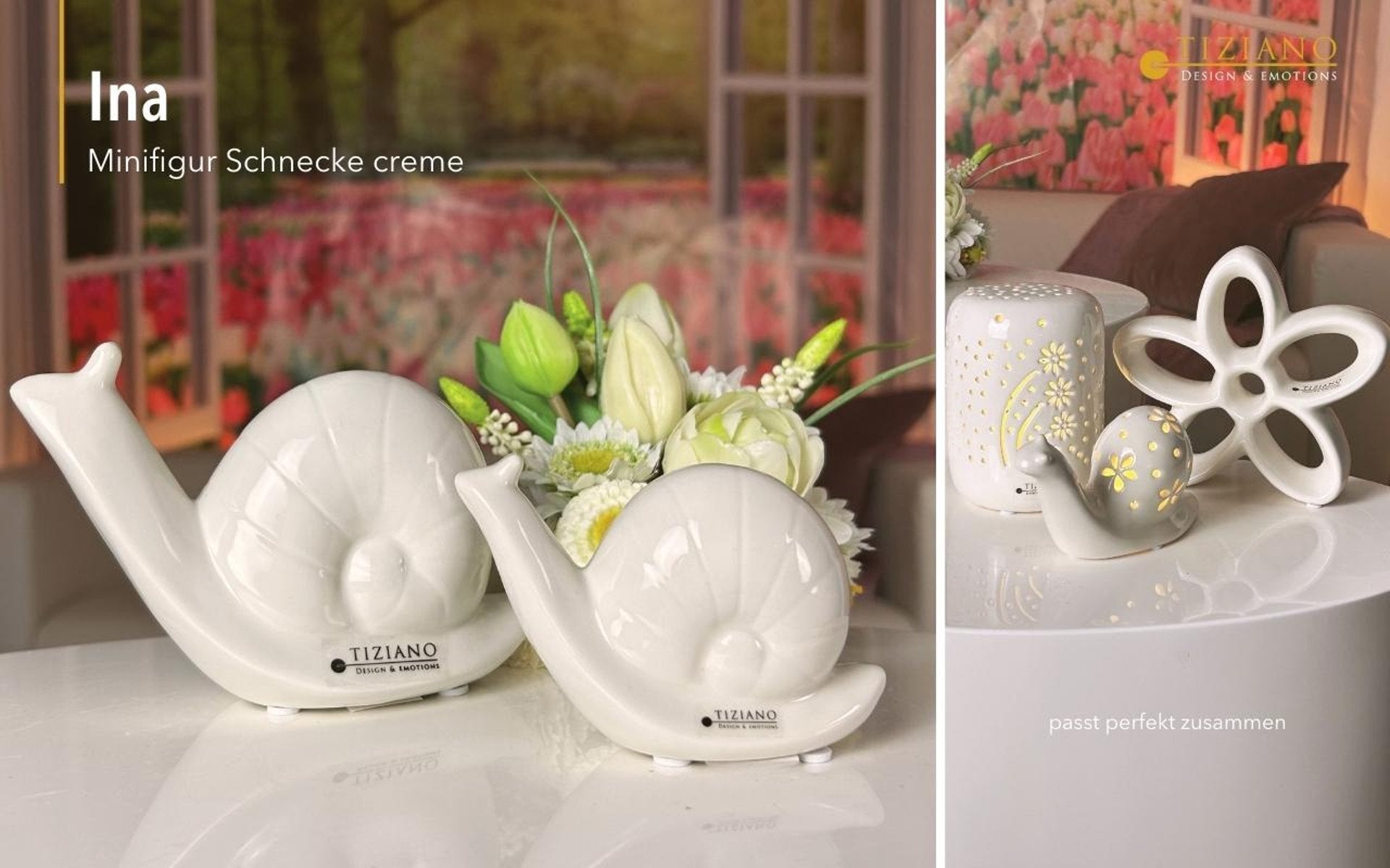 Tiziano Schnecke Ina weiß - creme - Lillyano