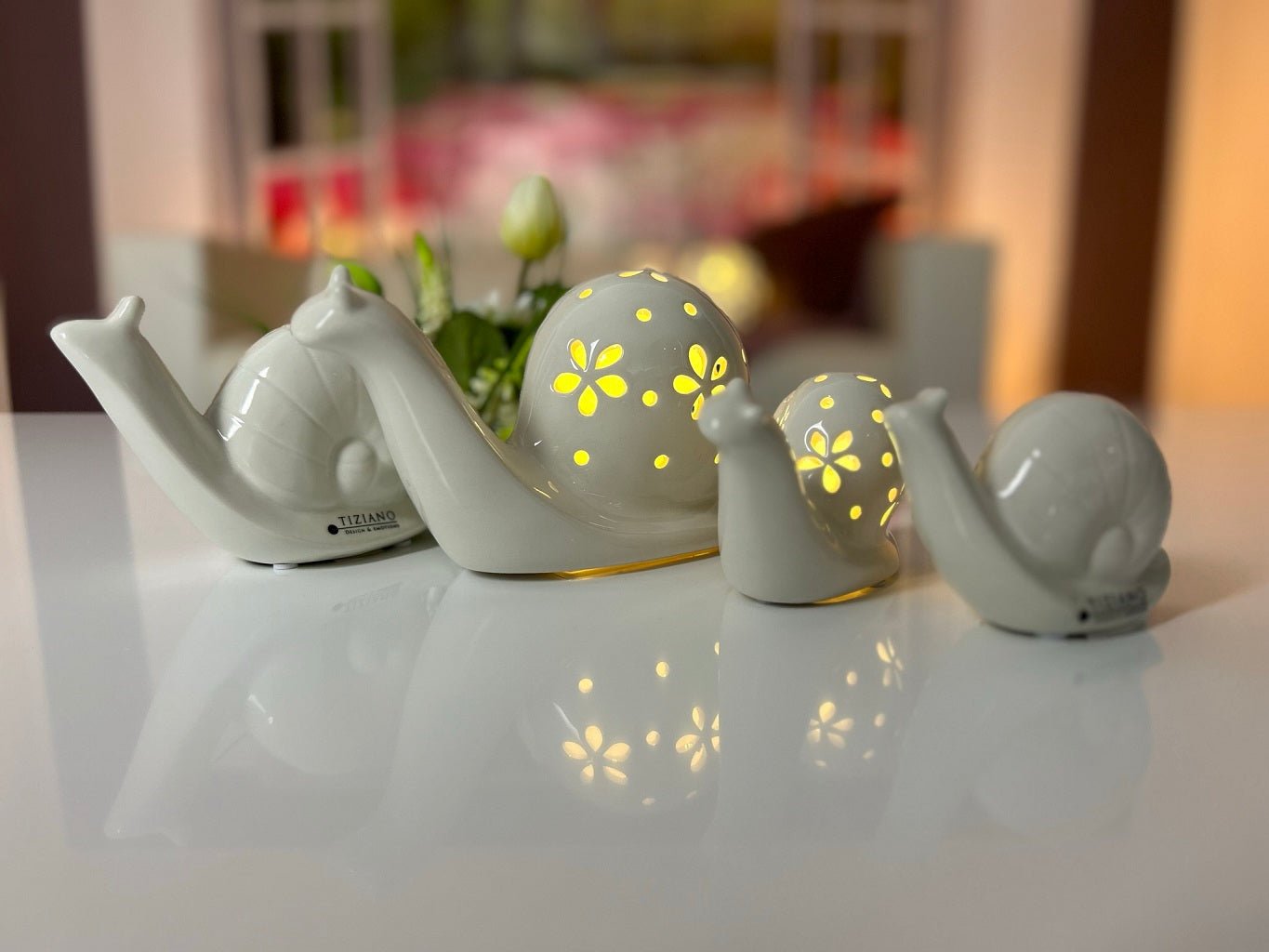 Tiziano Schnecke Teadora led + Timer creme - Lillyano