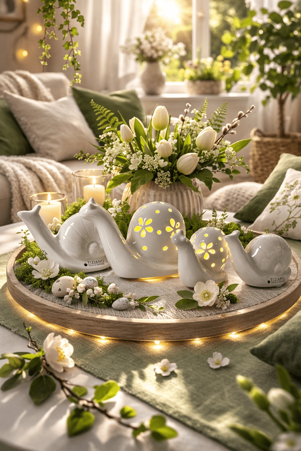 Tiziano Schnecke Teadora led + Timer creme - Lillyano
