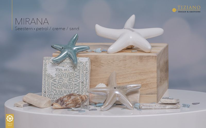 Tiziano Seestern Mirana glatt weiß - creme - Lillyano