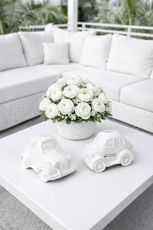 Tiziano Spardose Auto Soldo 13cm creme - Lillyano