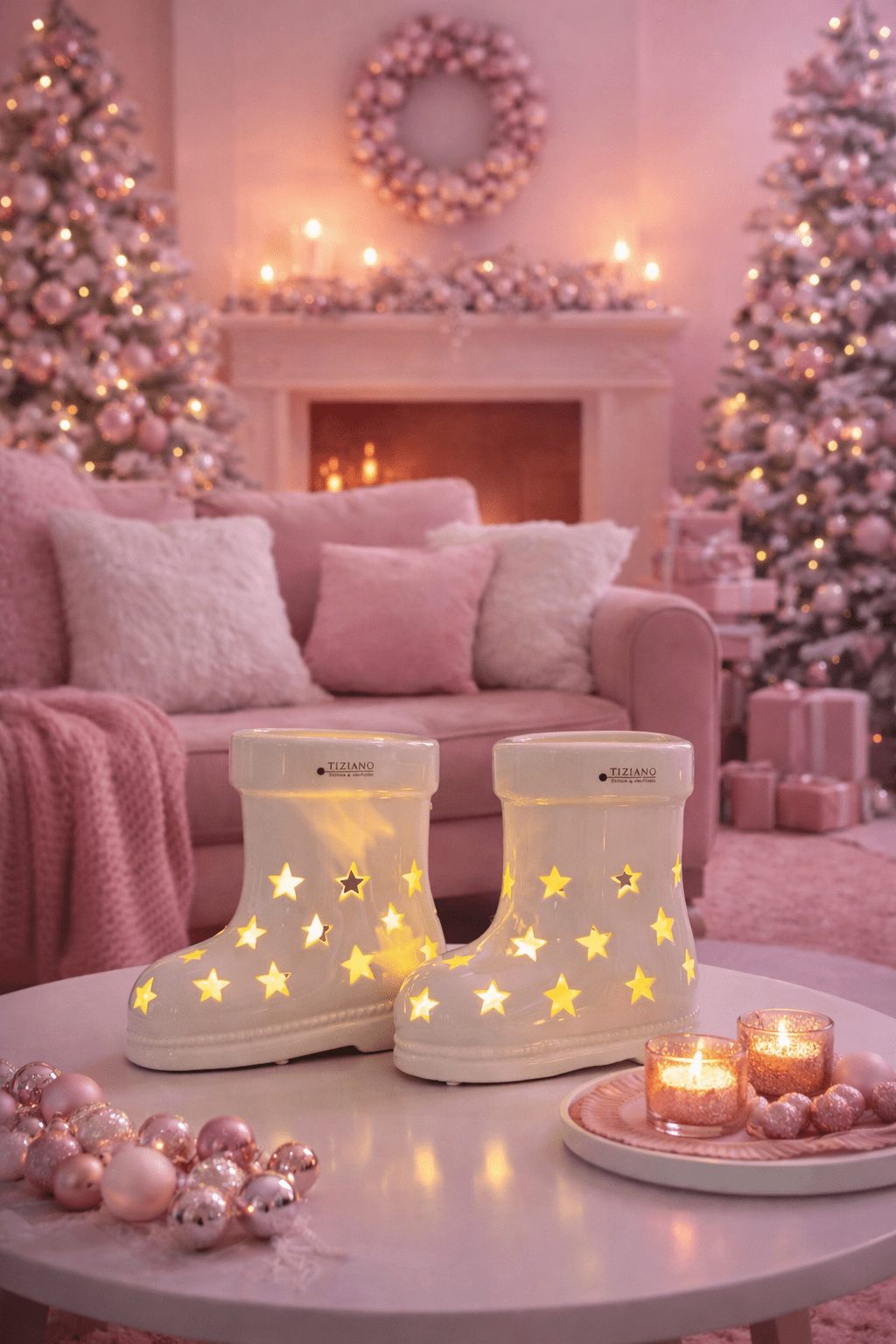 Tiziano Stiefel Santa LED creme - weiß + Timer 2. Wahl - Lillyano