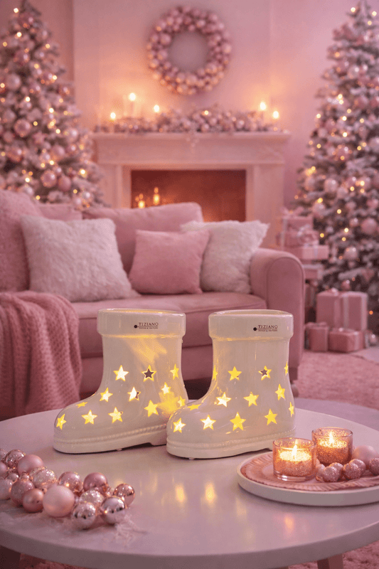 Tiziano Stiefel Santa LED creme - weiß + Timer 2. Wahl - Lillyano