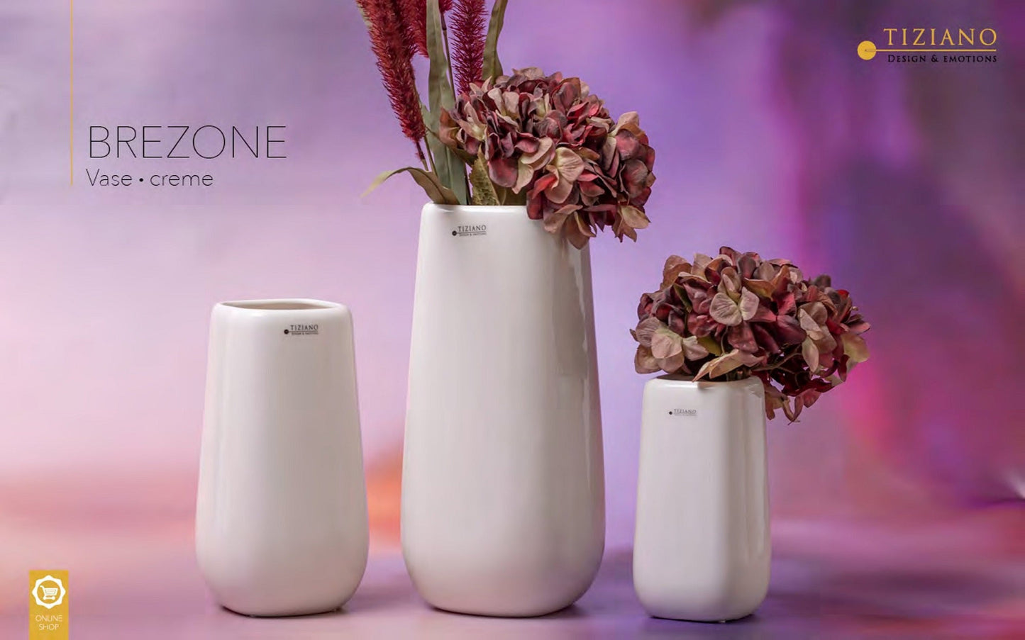 Tiziano Vase Brezone ceme - weiß - Lillyano