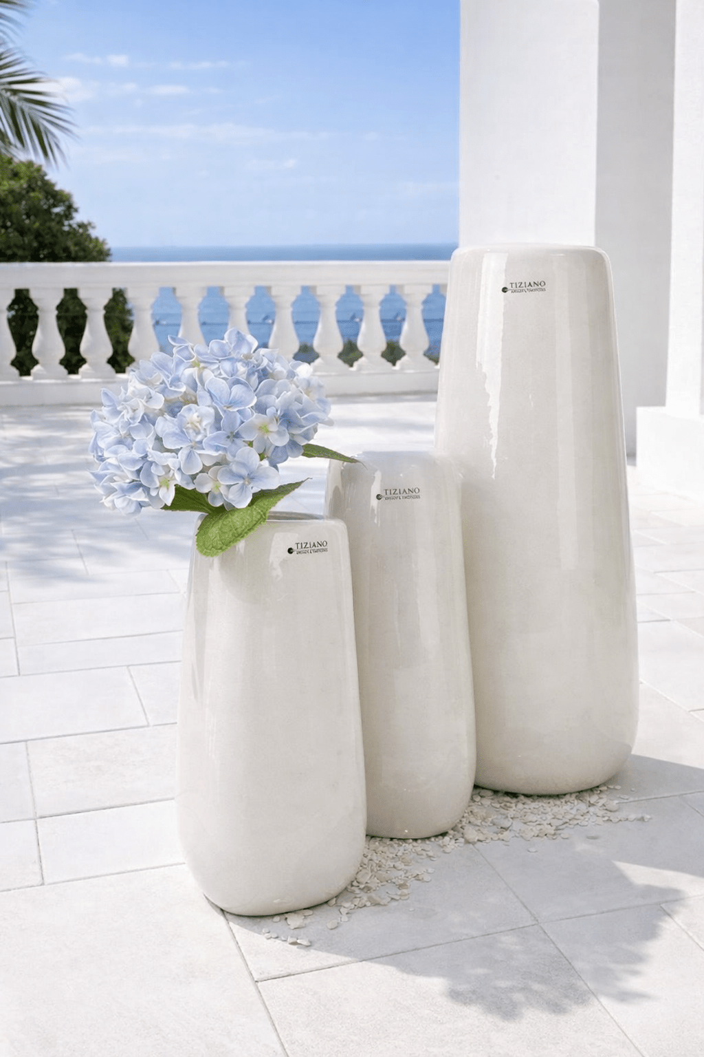Tiziano Vase Brezone ceme - weiß - Lillyano