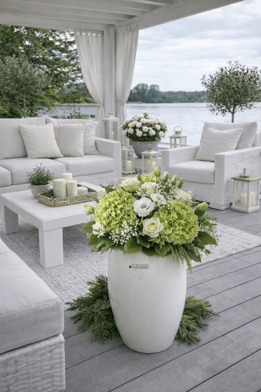 Tiziano Vase Carara 45 cm hoch creme - Lillyano